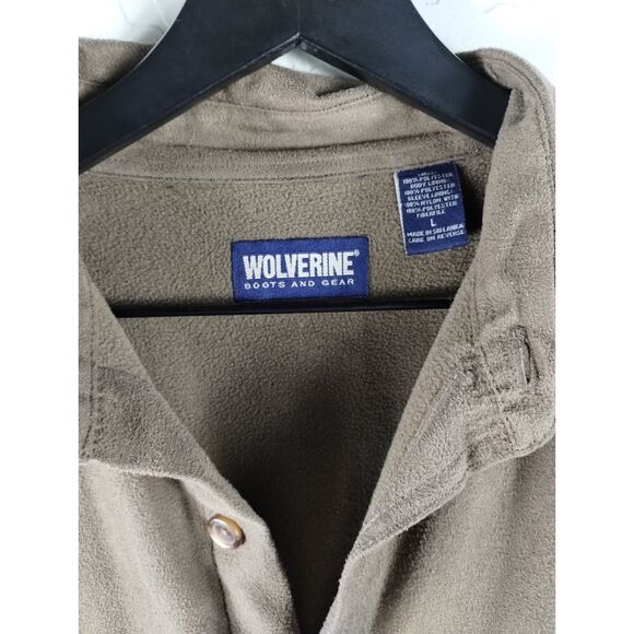 Wolverine Fleece Button Down Shirt L - Picture 2 of 5